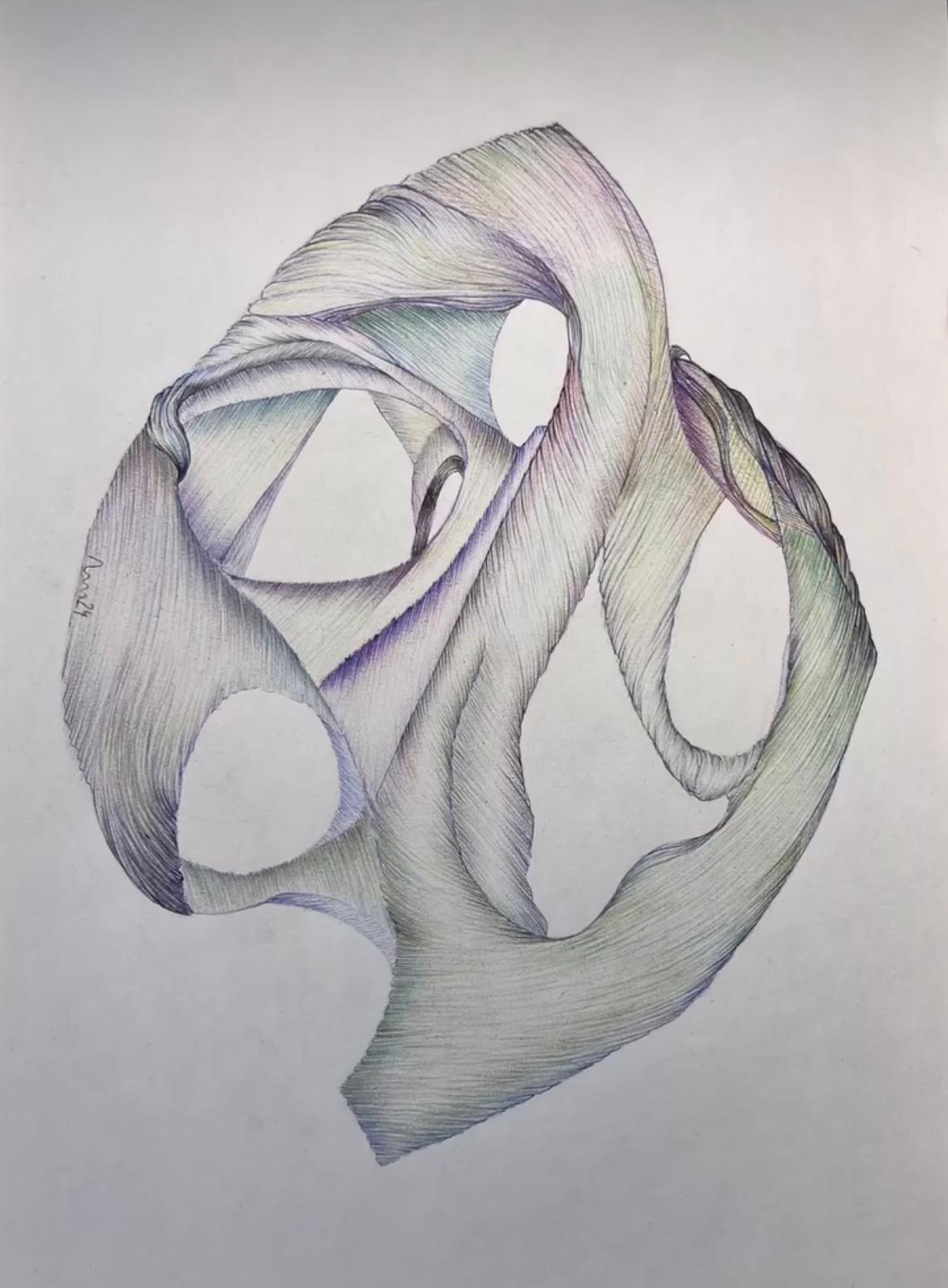 A l'inrevés? — Tècnica mixta tinta i grafit